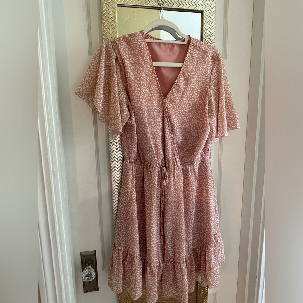 Pink leopard print dress